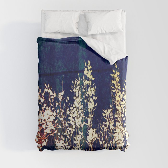  blue green weeping willow tree in white Duvet Cover