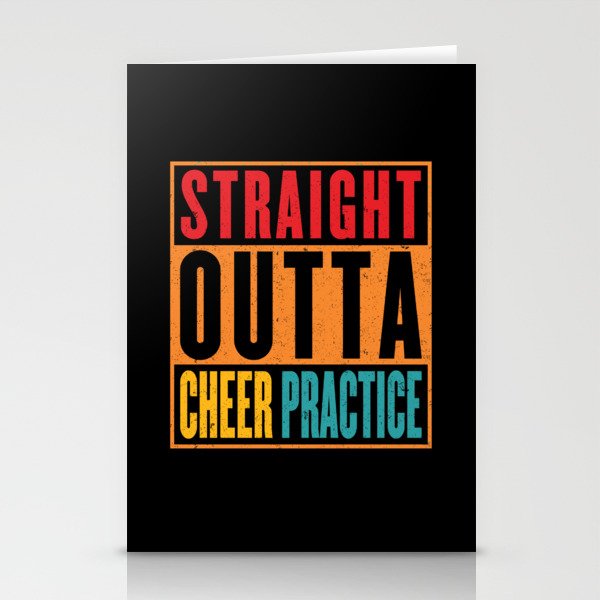 Straight Outta Cheer Practice Stationery Cards