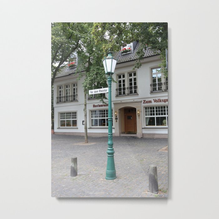 Zons - Straßenlaterne vor dem Rheintor Metal Print by Christine aka stine1 on Society6