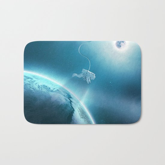 Astronaut Floating in Space Bath Mat
