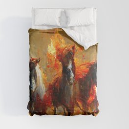 Flaming Horses Comforter