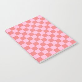 Cotton Candy Pink and Coral Pink Checkerboard Notebook