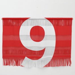 Number 9 (White & Red) Wall Hanging