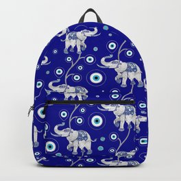 Evil Eye Elephant Good Luck amulet pattern   Backpack