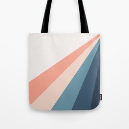 Pink and blue diagonal retro stripes Tote Bag