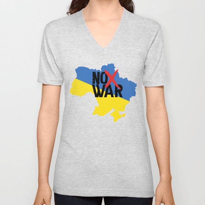 Ukraine No War V Neck T Shirt