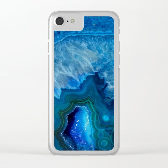 Blue Agate Clear iPhone Case