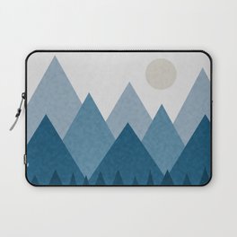 Calming Abstract Geometric Mountains Blue Laptop Sleeve