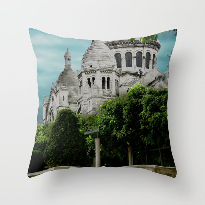 Back of Sacre Coeur. Montmartre, Paris Throw Pillow
