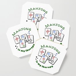 Mahjong Mah jongg game is my therapy set, gifts, tiles, table shirts, cards, bag Coaster