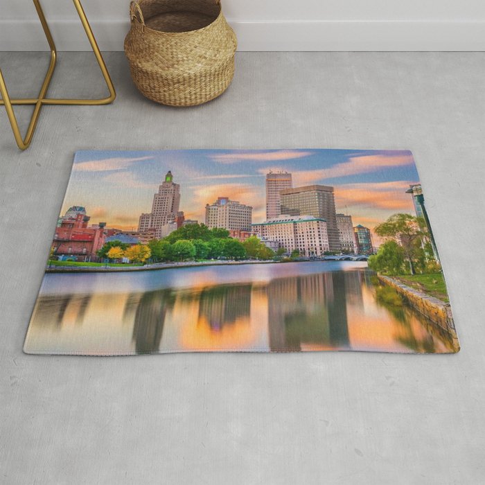 Downtown Providence, Rhode Island Along the Providence River Rug