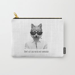 Don't act like you're not impressed Carry-All Pouch | Graphite, Cool, Verycool, Sauve, Ink Pen, Conceited, Cigarette, Lookatme, Sunglasses, Drawing 