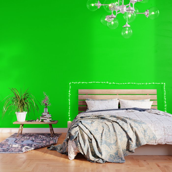 Neon Green Simple Solid Color All Over Print