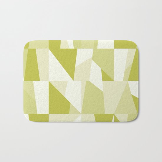 Geometric Green Pattern Bath Mat
