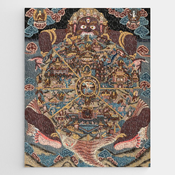 Bhavachakra, The Wheel of Life - Buddhist Thangka Print Jigsaw Puzzle
