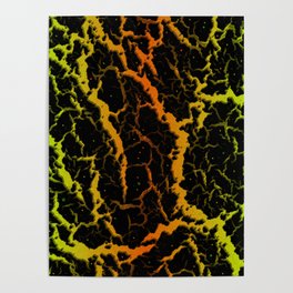 Cracked Space Lava - Lime/Orange Poster