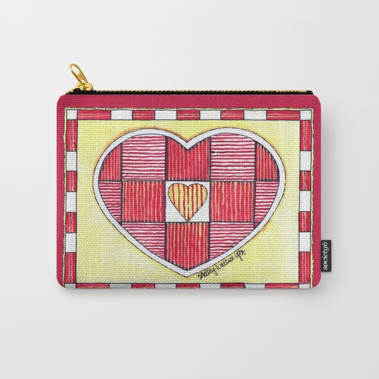 Pinstripe Heart Carry-All Pouch