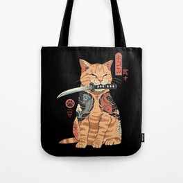 Catana Tote Bag | Animal, Yakuza, Cats, Catana, Feline, Graphicdesign, Samurai, Pets, Tattoo, Felines 