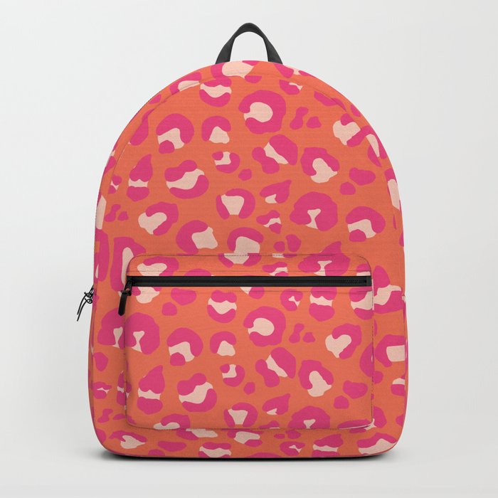 Leopard Print - Coral and Pink Backpack