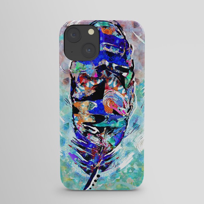 Colorful Blue Feather Art - Wild Blue Feather iPhone Case