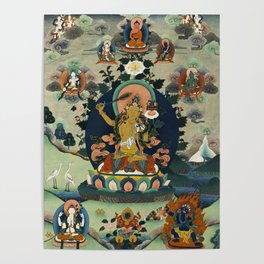 Buddhist Thangka of Manjushri Poster