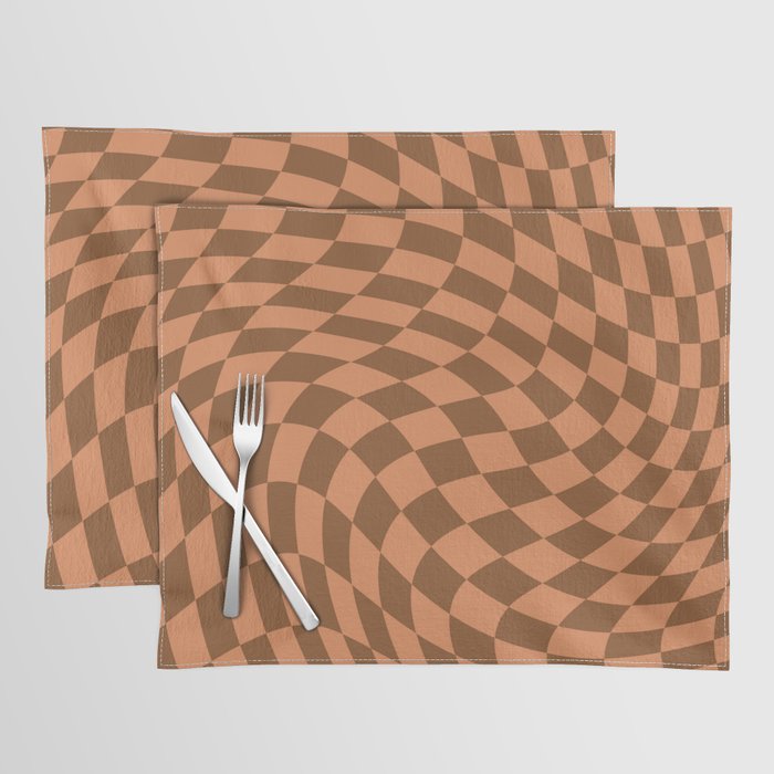 Earth tone swirl checker var 2 Placemat