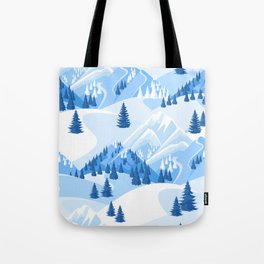 Fresh Snow Mountain Ski Resort Evergreens Tote Bag