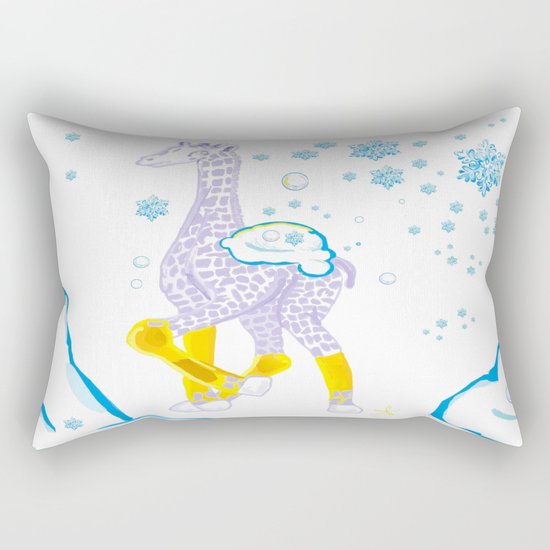 Winter is Coming - Midas is Ready - Christmas Lavender Giraffe Rectangular Pillow