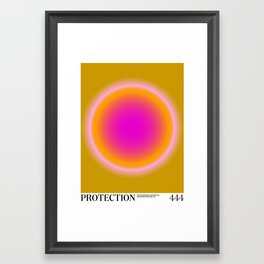 Gradient Angel Numbers: Protection Framed Art Print | Angelnumbers, Spiritual, Graphicdesign, Angel, Aura, Digital, 444, Pink, Artprint, Curated 