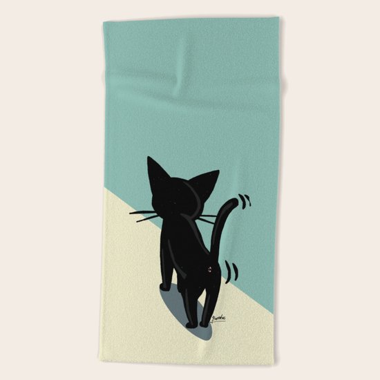His back Beach Towel