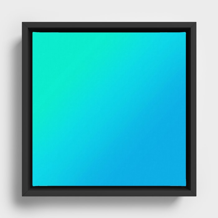 Turquoise to Blue Gradient Framed Canvas