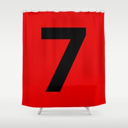Number 7 (Black & Red) Shower Curtain