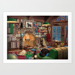 Cozy Country Cabin Art Print
