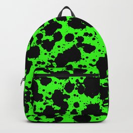 Bright Green and Black Leopard Style Paint Splash Funny Pattern Backpack