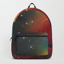 "Cosmic Alignment" Backpack | Stars, Planets, Painting, Space, Awesome, Universallove, Colorful, Aerosol, Alignment, Acrylic 