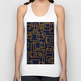 Orange Color Geometric Pattern Unisex Tank Top