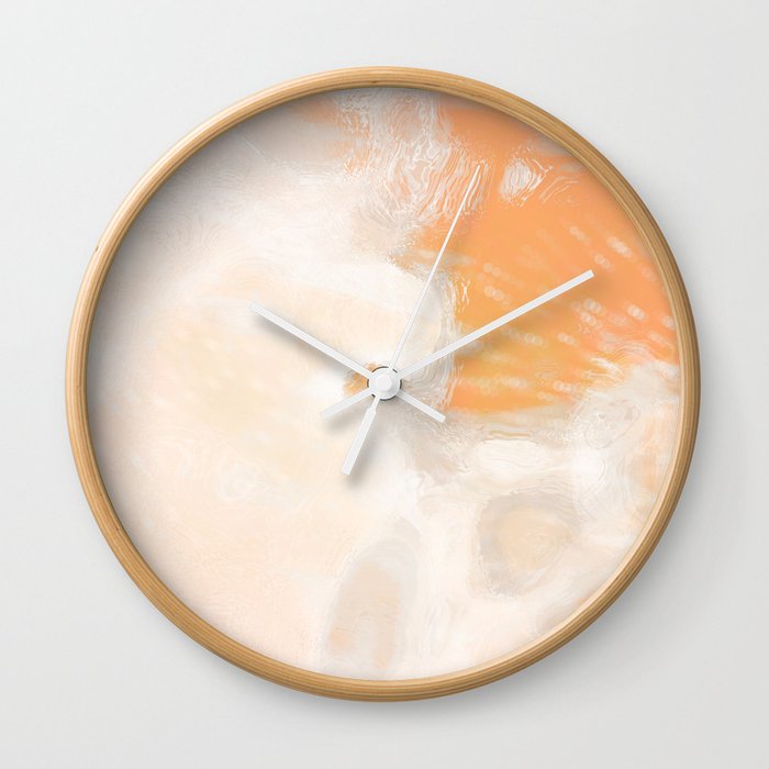 Soft orange white paper  Wall Clock