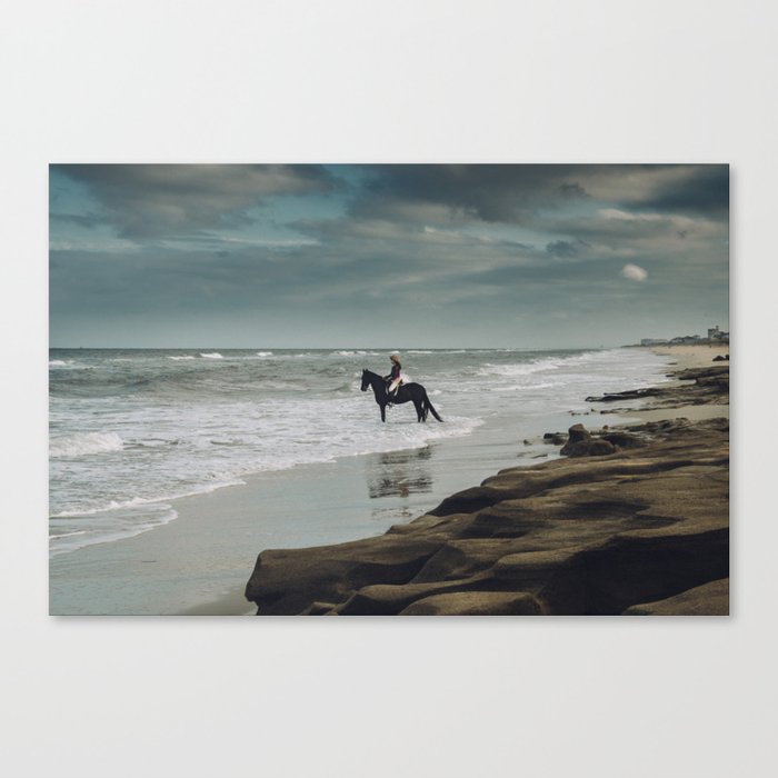 Horse in the Surf Canvas Print