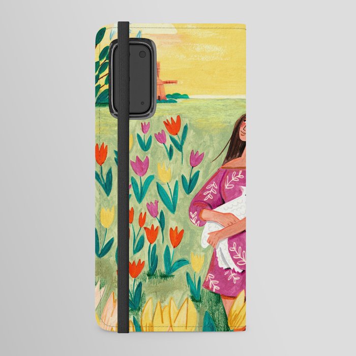 Spring woman easter tulip travel Android Wallet Case