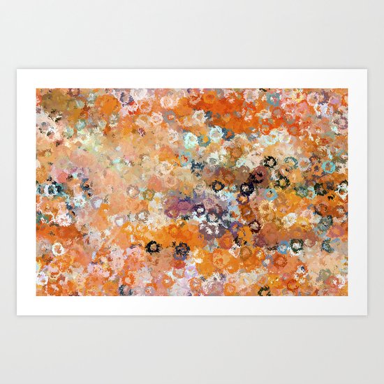 Blotchy Autumn Watercolor Pattern Art Print