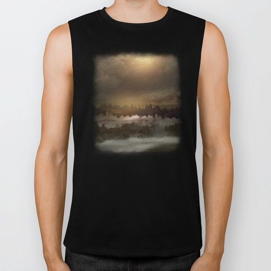 Magical sunset in winter Biker Tank