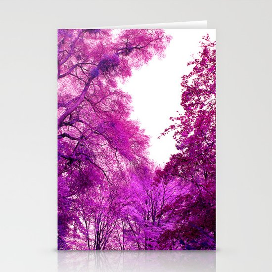 purple trees II Stationery Cards