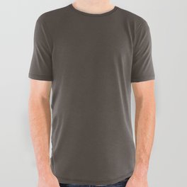 Dark Gray Brown Solid Color Pantone Turkish Coffee 19-0812 TCX Shades of Black Hues All Over Graphic Tee