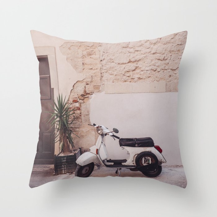 Italian Motorbike Throw Pillow