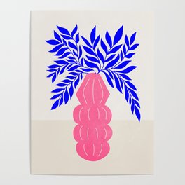 Ruby Pink Vase & Electric Leaves: Vases & Stuff 01 Poster