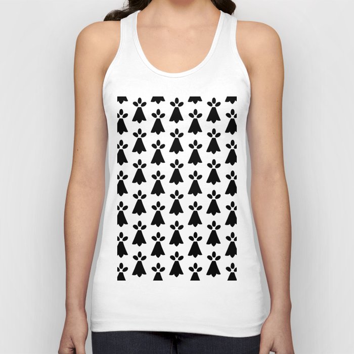 Black and White Ermine Spots French Country Print Tank Top