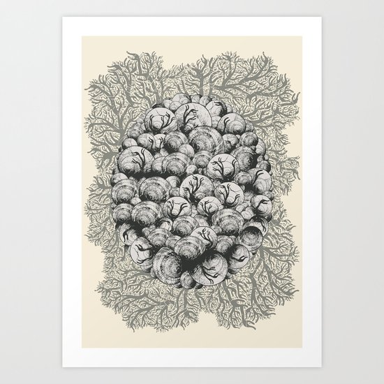 When Zombie Snails Attack Art Print