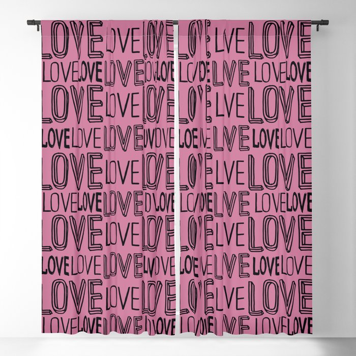 Love lettering Blackout Curtain