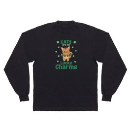 Cats Are My Lucky Charms St Patrick's Day Long Sleeve T-shirt