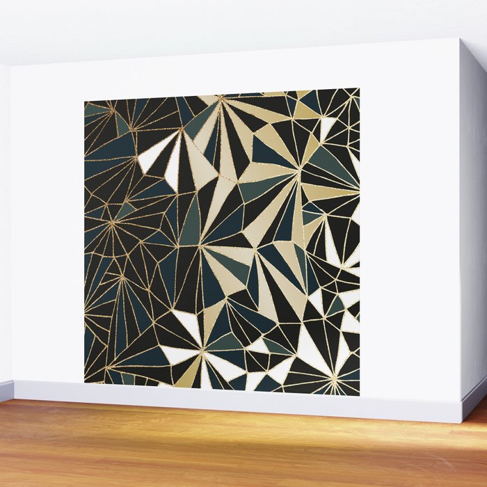 New Art Deco Geometric Pattern - Emerald green and Gold ...